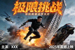 《极限挑战》动作电影海报 - 惊险刺激动作大片